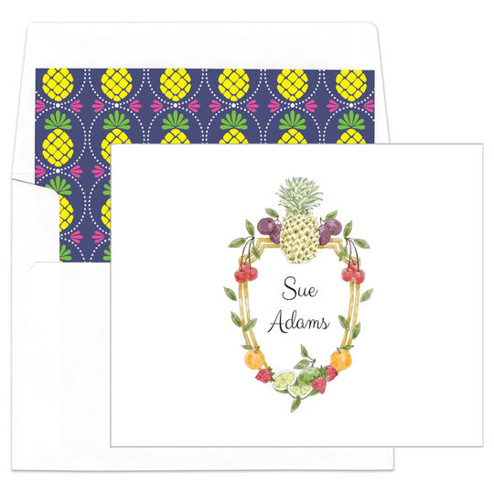 Fruity Crest Folded Note Cards